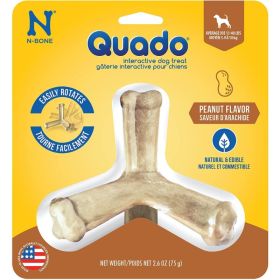 Bone Quado Interactive Dog Treat (Option: Peanut Flavor  Average Joe  1 Pack  Dogs 1340 lbs  (4.5" Diameter))