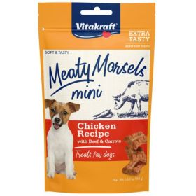 Vitakraft Meaty Morsels Mini Chicken Recipe with Beef and Carrots Dog Treat (Option: 1.69 oz)