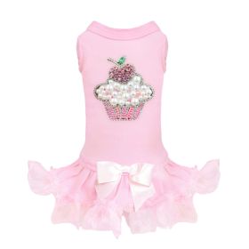 Lil' Miss Cupcake Dog Dress (Color: Pink, size: XXS)