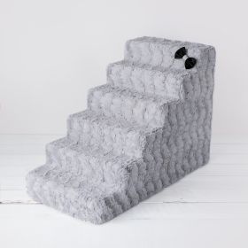 Luxury Pet Stairs (Color: Dove Grey, size: 6-Step)